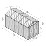 6' x 12' Palram Canopia Grey Skylight Plastic Shed (1.85m x 3.79m) - Image 11