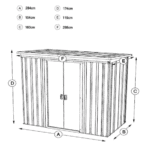 10' x 4' Yardmaster Castleton Anthracite Pent Metal Shed (2.98m x 1.19m) - Image 5