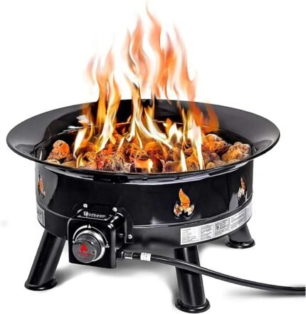 Scherbenwelt Fire Bowl 883 Mega Outdoor Propane Gas Fire Pit with Soft Cover