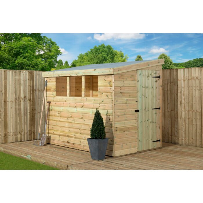 6 Ft. W x 10 Ft. D Shiplap Pent Wooden Shed - Image 7