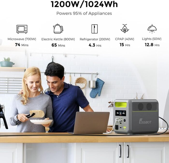 Fossibot F1200 Tragbare Solargenerator+200w Solar Panel 1024wh - Image 4