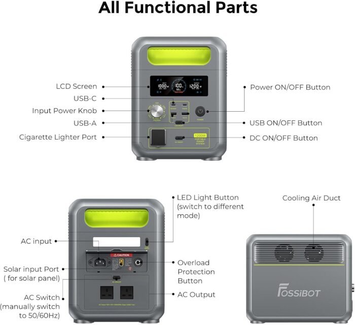 Fossibot F1200 Tragbare Solargenerator+200w Solar Panel 1024wh - Image 5
