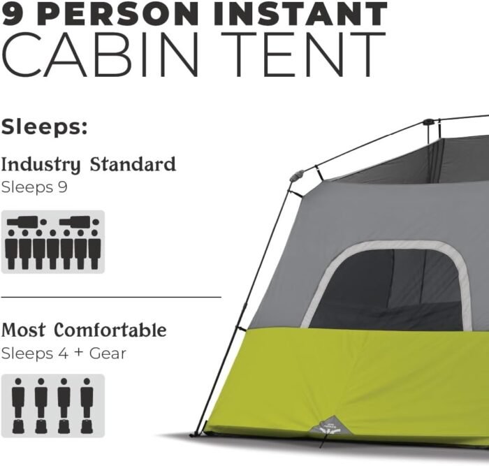 Core 9 Person Instant Cabin Tent - 14' x 9' - Image 2