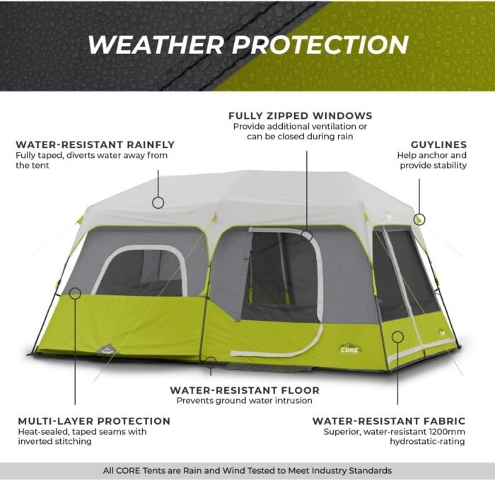Core 9 Person Instant Cabin Tent - 14' x 9' - Image 4