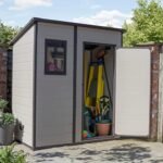 Keter Manor Outdoor Pent Single Door Garden Storage Shed 6 x 4ft Beige Brown Wood Effect Fade Free All Weather Resistant Safe And Secure Zero Maintenance 15 year Warranty - Image 2