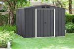 Duramax ECO 8 x 8 (6.35 m2) Metal Garden Storage Shed, Hot-Dipped Galvanized Metal Garden Shed, Tool Storage Shed, Strong Reinforced Roof Structure, Maintenance-Free Metal Shed, Anthracite - Image 2