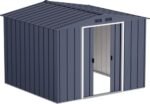 Duramax ECO 8 x 8 (6.35 m2) Metal Garden Storage Shed, Hot-Dipped Galvanized Metal Garden Shed, Tool Storage Shed, Strong Reinforced Roof Structure, Maintenance-Free Metal Shed, Anthracite - Image 3