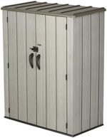 Lifetime 60209 Vertical Storage Shed (53 Cubic feet), Roof Brown, 74 x 142 x 174 cm