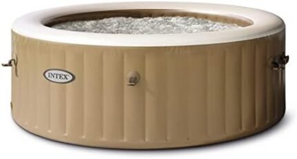 Intex PureSpaTM Bubble Round 8 Person with updated control base - 28412BS, Beige,109.2 x 60.4 x 52 cm