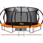 Everfit 14FT Trampoline for Kids w/ Ladder Enclosure Safety Net Rebounder Orange - Image 6