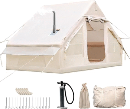 Inflatable Camping Tent with Pump, 420D Oxford Glamping Inflatable Sport Tent for Camping