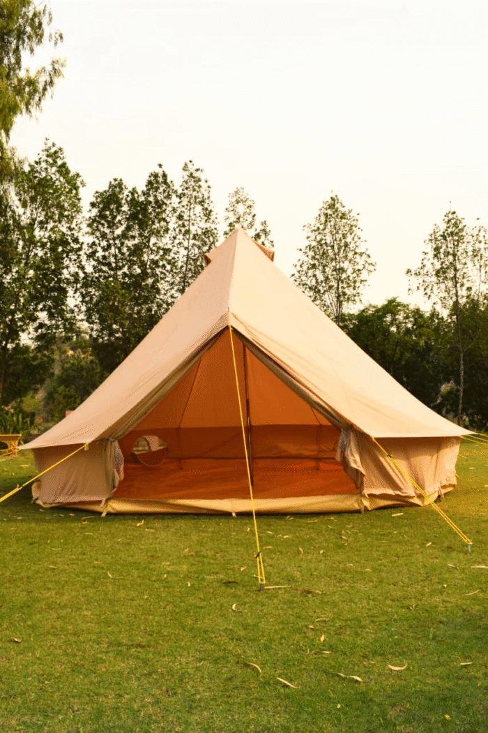 Pyramid Round Bell Tent Canvas Yurt Tent With Zipped Groundsheet For Family Outdoor Camping - Image 6