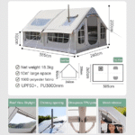 Inflatable Tent House 4-8 Person Family 4 Season Air Tent for Camping, Outdoor Blow Up Tents with Pump Stove Jack Hole Easy Setup - Image 3