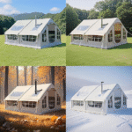 Inflatable Tent House 4-8 Person Family 4 Season Air Tent for Camping, Outdoor Blow Up Tents with Pump Stove Jack Hole Easy Setup - Image 2